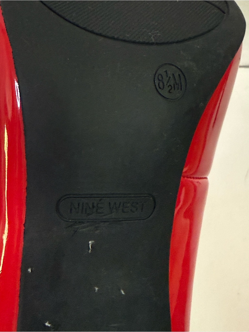 Nine West Red Patent Pointed Toe Stiletto Heels Size 8.5 NWOT - Picture 6 of 9